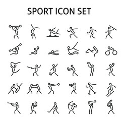 Sport icons set. Vector illustration.
