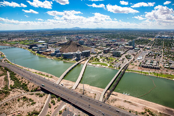Above the Tempe Town Lake in 2015