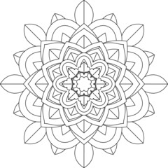 Easy Mandala coloring book simple and basic for beginners, seniors and children. Set of Mehndi flower pattern for Henna drawing and tattoo. Decoration in ethnic oriental, Indian style.