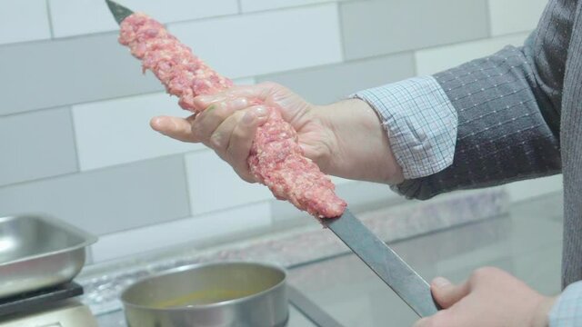 Adana kebap made from hand made minced meat, the traditional method