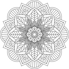 Easy Mandala coloring book simple and basic for beginners, seniors and children. Set of Mehndi flower pattern for Henna drawing and tattoo. Decoration in ethnic oriental, Indian style.