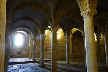 Catacombs of the Gotich Church of San Pietro in Tuscania, Viterbo, Lazio, Italy