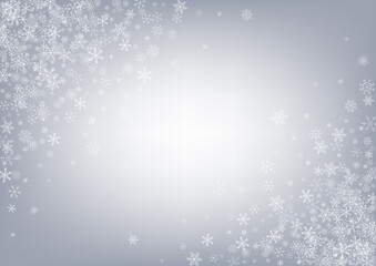 Gray Snow Vector Gray Background. Light Snowfall 