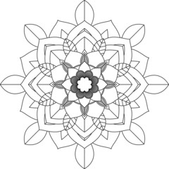 Easy Mandala coloring book simple and basic for beginners, seniors and children. Set of Mehndi flower pattern for Henna drawing and tattoo. Decoration in ethnic oriental, Indian style.