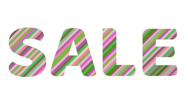Sale striped Baloo font lettering vertical diagonal lines video