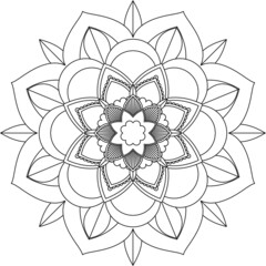 Easy Mandala coloring book simple and basic for beginners, seniors and children. Set of Mehndi flower pattern for Henna drawing and tattoo. Decoration in ethnic oriental, Indian style.