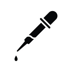 Dropper with a drop medical glyph icon
