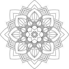 Easy Mandala coloring book simple and basic for beginners, seniors and children. Set of Mehndi flower pattern for Henna drawing and tattoo. Decoration in ethnic oriental, Indian style.