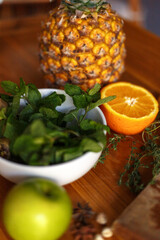 still life with pineapple