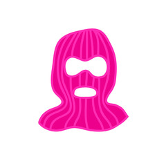 balaclava hat, thief hat icon, vector color illustration