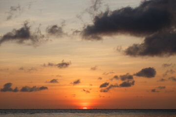 sunset in the sea