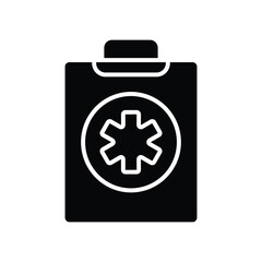Obraz premium Patient Medical Report Clipboard glyph icon