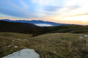 Sunrise at Mount Pizzoc in Italy