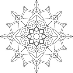 Easy Mandala coloring book simple and basic for beginners, seniors and children. Set of Mehndi flower pattern for Henna drawing and tattoo. Decoration in ethnic oriental, Indian style.