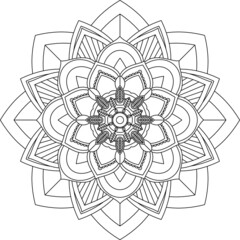 Easy Mandala coloring book simple and basic for beginners, seniors and children. Set of Mehndi flower pattern for Henna drawing and tattoo. Decoration in ethnic oriental, Indian style.