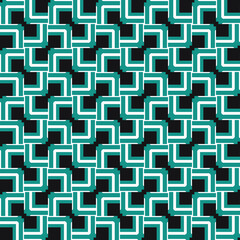 Vector seamless pattern texture background with geometric shapes, colored in black, green, white colors.