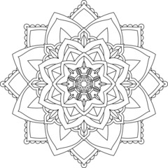 Easy Mandala coloring book simple and basic for beginners, seniors and children. Set of Mehndi flower pattern for Henna drawing and tattoo. Decoration in ethnic oriental, Indian style.