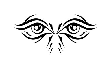 Eagle eye tattoo, Eye of Providence. Sacred geometry, religion, spirituality, occultism. Isolated vector illustration.