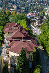 Top view on Sochi district at sunny day