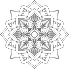 Easy Mandala coloring book simple and basic for beginners, seniors and children. Set of Mehndi flower pattern for Henna drawing and tattoo. Decoration in ethnic oriental, Indian style.
