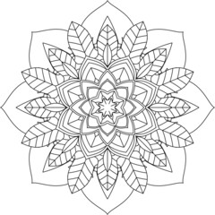 Easy Mandala coloring book simple and basic for beginners, seniors and children. Set of Mehndi flower pattern for Henna drawing and tattoo. Decoration in ethnic oriental, Indian style.