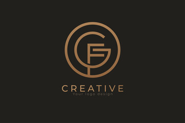 Abstract initial letter G and F logo, usable for branding and business logos, Flat Logo Design Template, vector illustration