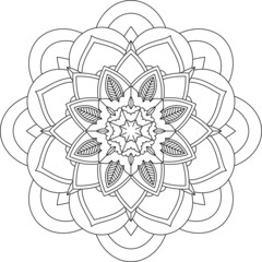 Easy Mandala coloring book simple and basic for beginners, seniors and children. Set of Mehndi flower pattern for Henna drawing and tattoo. Decoration in ethnic oriental, Indian style.