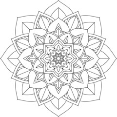 Easy Mandala coloring book simple and basic for beginners, seniors and children. Set of Mehndi flower pattern for Henna drawing and tattoo. Decoration in ethnic oriental, Indian style.