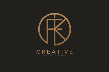 Abstract initial letter F and K logo, usable for branding and business logos, Flat Logo Design Template, vector illustration 