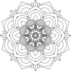 Easy Mandala coloring book simple and basic for beginners, seniors and children. Set of Mehndi flower pattern for Henna drawing and tattoo. Decoration in ethnic oriental, Indian style.
