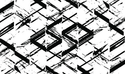 Rough texture. Broken plaster wall effect. Grunge worn damask pattern design. Distressed fabric texture. Overlay texture design. Vector illustration. Eps10.