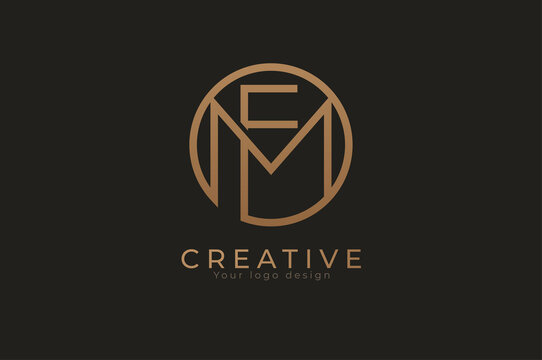 Abstract initial letter F and M logo, usable for branding and business logos, Flat Logo Design Template, vector illustration 