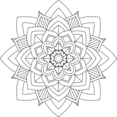 Easy Mandala coloring book simple and basic for beginners, seniors and children. Set of Mehndi flower pattern for Henna drawing and tattoo. Decoration in ethnic oriental, Indian style.