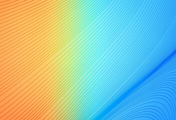 Light Blue, Red vector pattern with curved lines.