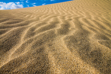 Sand pattern closeup on a summer beach