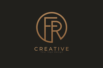 Abstract initial letter F and R logo, usable for branding and business logos, Flat Logo Design Template, vector illustration 