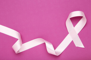 Breast cancer concept. Pink ribbon