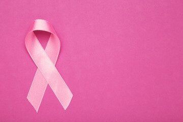 Breast cancer concept. Pink ribbon