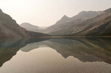 Bow Lake on a Smoky Day