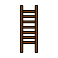 Gardening ladder line and fill style icon design, garden planting and nature theme Vector illustration