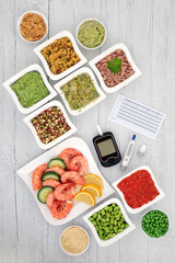 Low glycemic testing & lancing devices & chart with healthy food for diabetics below 55 on the GI index. High in antioxidants, anthocyanins, vitamins, minerals, protein, fibre & omega 3. Health care.