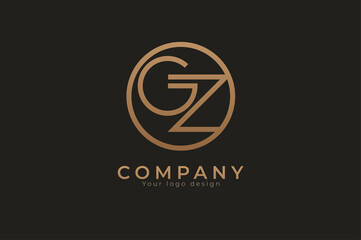 Obraz premium Abstract initial letter G and Z logo, usable for branding and business logos, Flat Logo Design Template, vector illustration