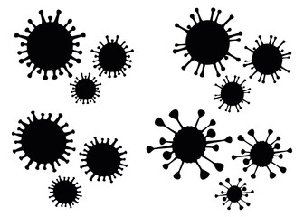 Coronavirus in the set. Vector image.
