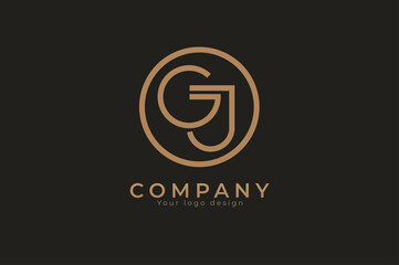 Obraz premium Abstract initial letter G and J logo, usable for branding and business logos, Flat Logo Design Template, vector illustration