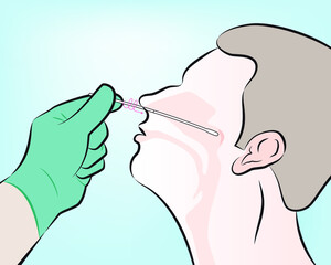 Step 5 : As a visual reference, the swab should be inserted about half the distance from the opening of the patient&rsquo;s nostril and the ear. Rotate the swab several times.