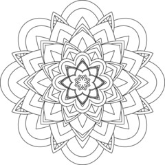 Easy Mandala coloring book simple and basic for beginners, seniors and children. Set of Mehndi flower pattern for Henna drawing and tattoo. Decoration in ethnic oriental, Indian style.