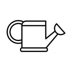 Gardening watering can line style icon design, garden planting and nature theme Vector illustration
