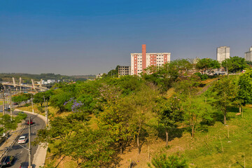 Fototapeta na wymiar Aerial shoot of a small city outside São Paulo State