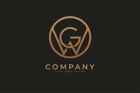 Abstract initial letter G and W logo, usable for branding and business logos, Flat Logo Design Template, vector illustration 