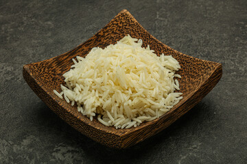 Steamed basmati rice in the bowl